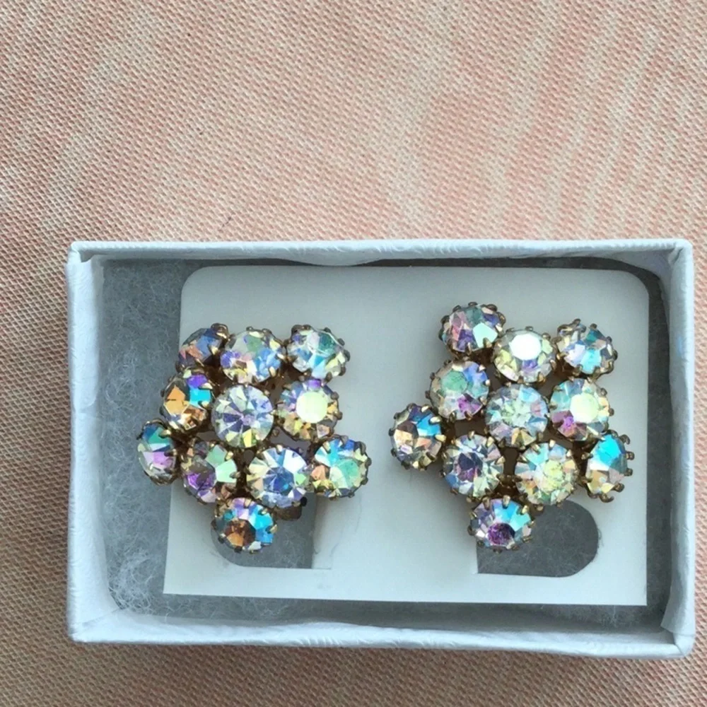 Woman’s Vintage Multi Color Clip On Earrings a Elegant look